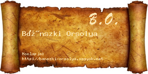 Bánszki Orsolya névjegykártya